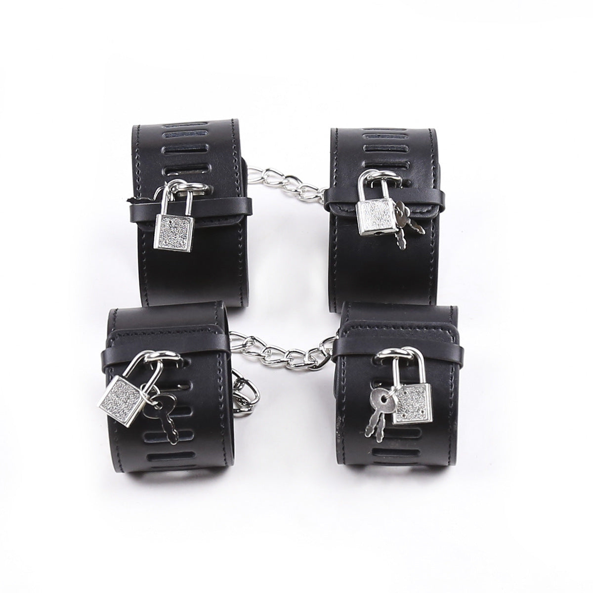 PU Leather Handcuff Shackles With Lock