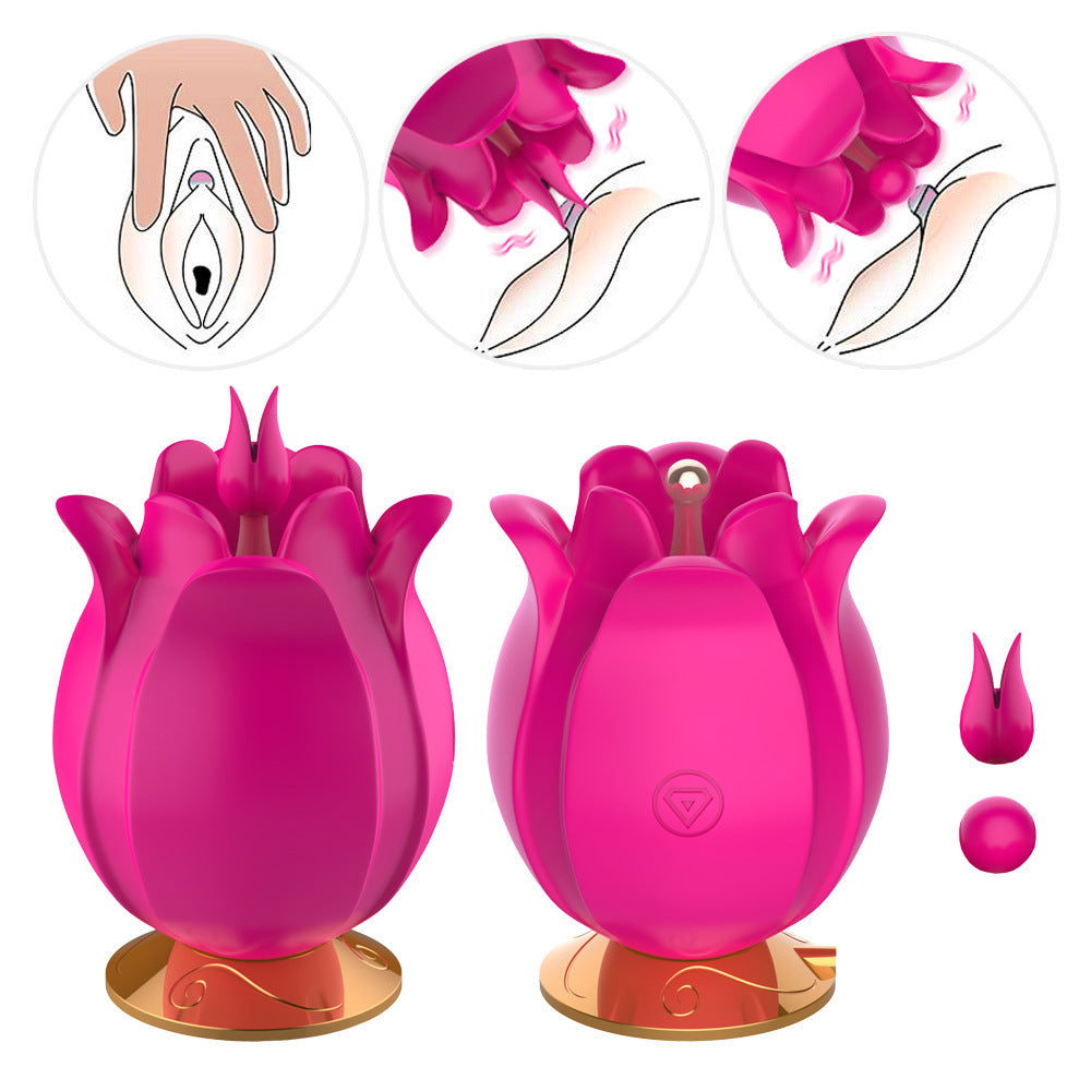 Retractable Rose Head Multi-Frequency Climax Massager