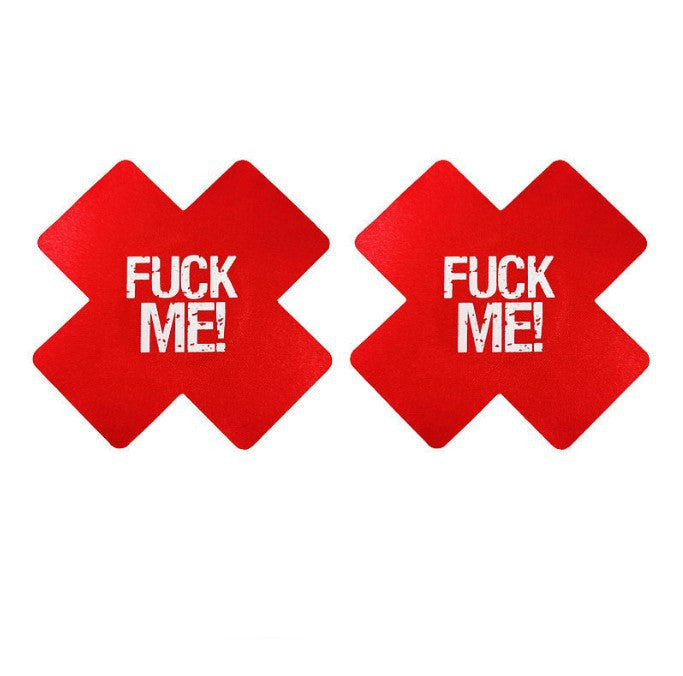 "FUCK ME!" Cross-Shaped Nipple Cover Petals