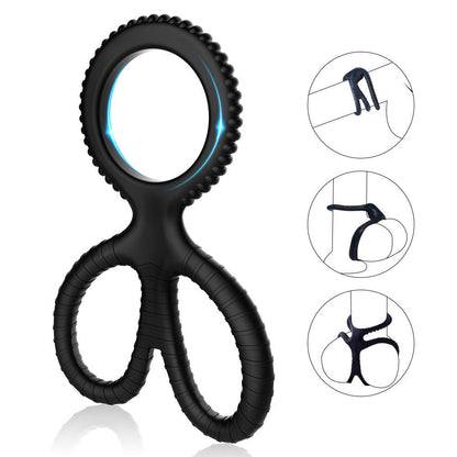 3 In 1 Scissors Personalized Men's Silicone Ring