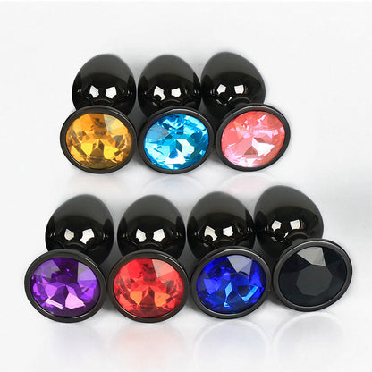 Black Gunmetal Round Small Metal Plug