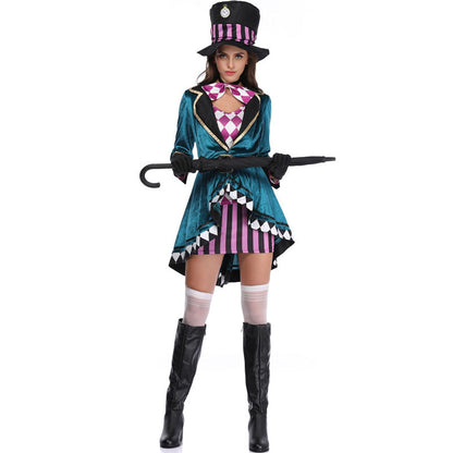 Halloween Full Body Dress Suit Oversized Hat Mage Costume