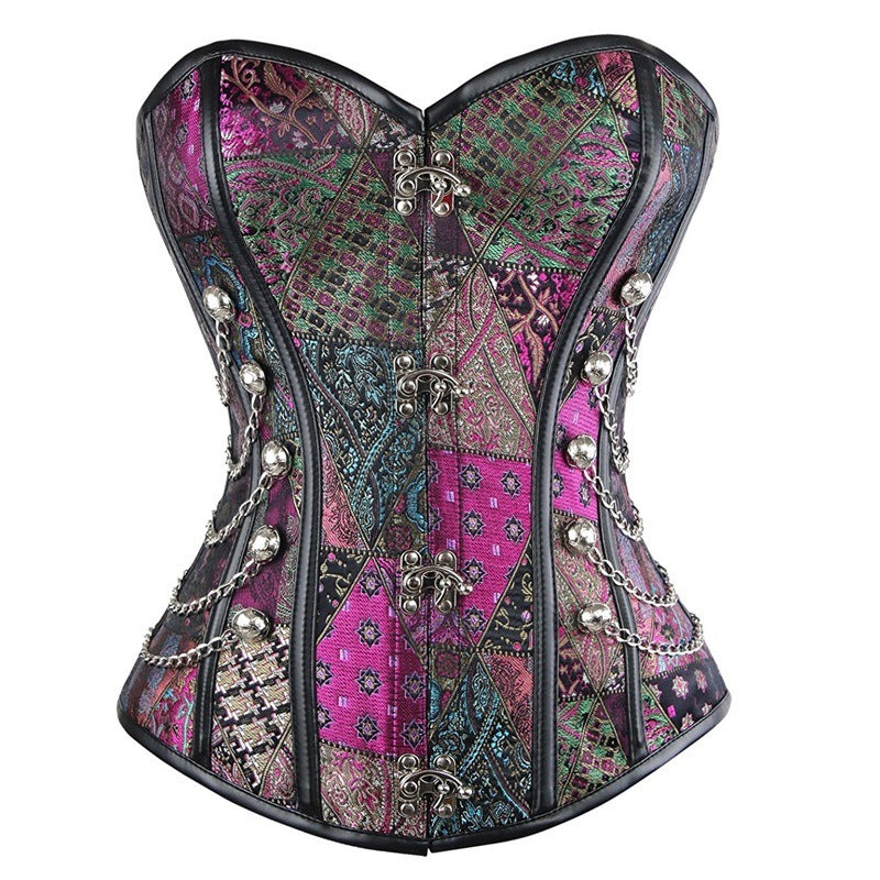 Eccentric Steel Rib Punk Faux Leather Corset