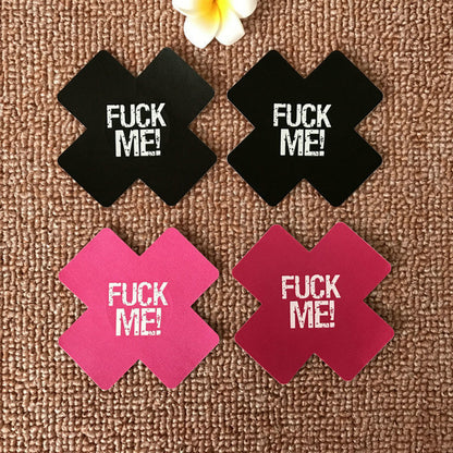 "FUCK ME!" Cross-Shaped Nipple Cover Petals