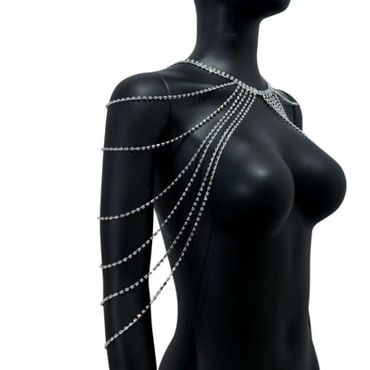 Unisex Tassel Multi-Layer Rhinestone Shoulder Body Chain