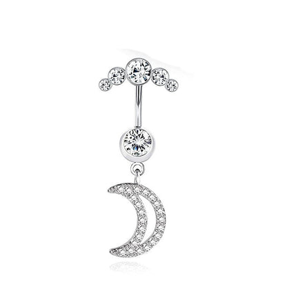 Stainless Steel Inlaid Zircon Navel Stud Piercing Jewelry Huge Variety