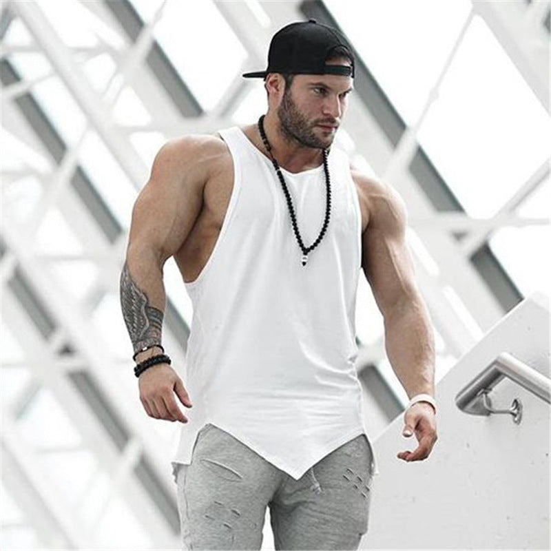 Light Solid Color Loose Fitness Men's Vest Top