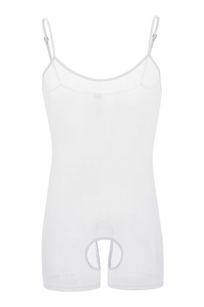 Men's Sling One-Piece Mesh Vest See-Through Open Hole