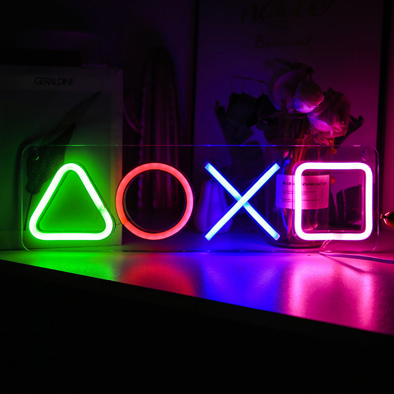 "Playstation" Remote Symbols LED Neon Acrylic Backboard Lamp