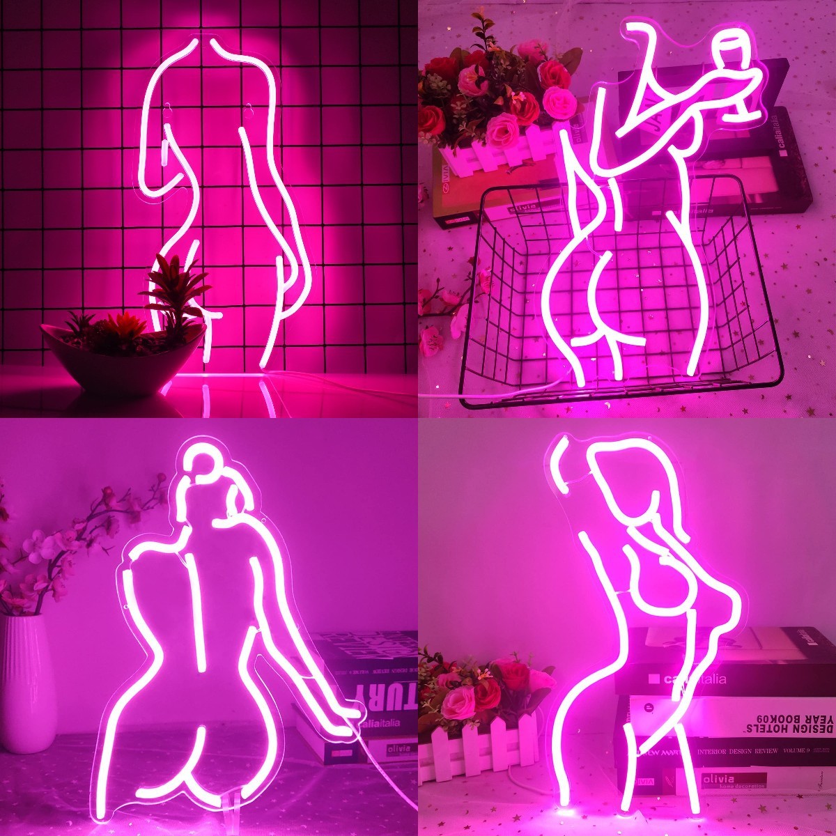 LED Back Neon Light Bar Seductive Glowing Woman Multiple Styles