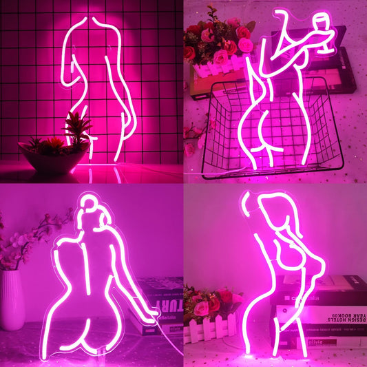 LED Back Neon Light Bar Seductive Glowing Woman Multiple Styles