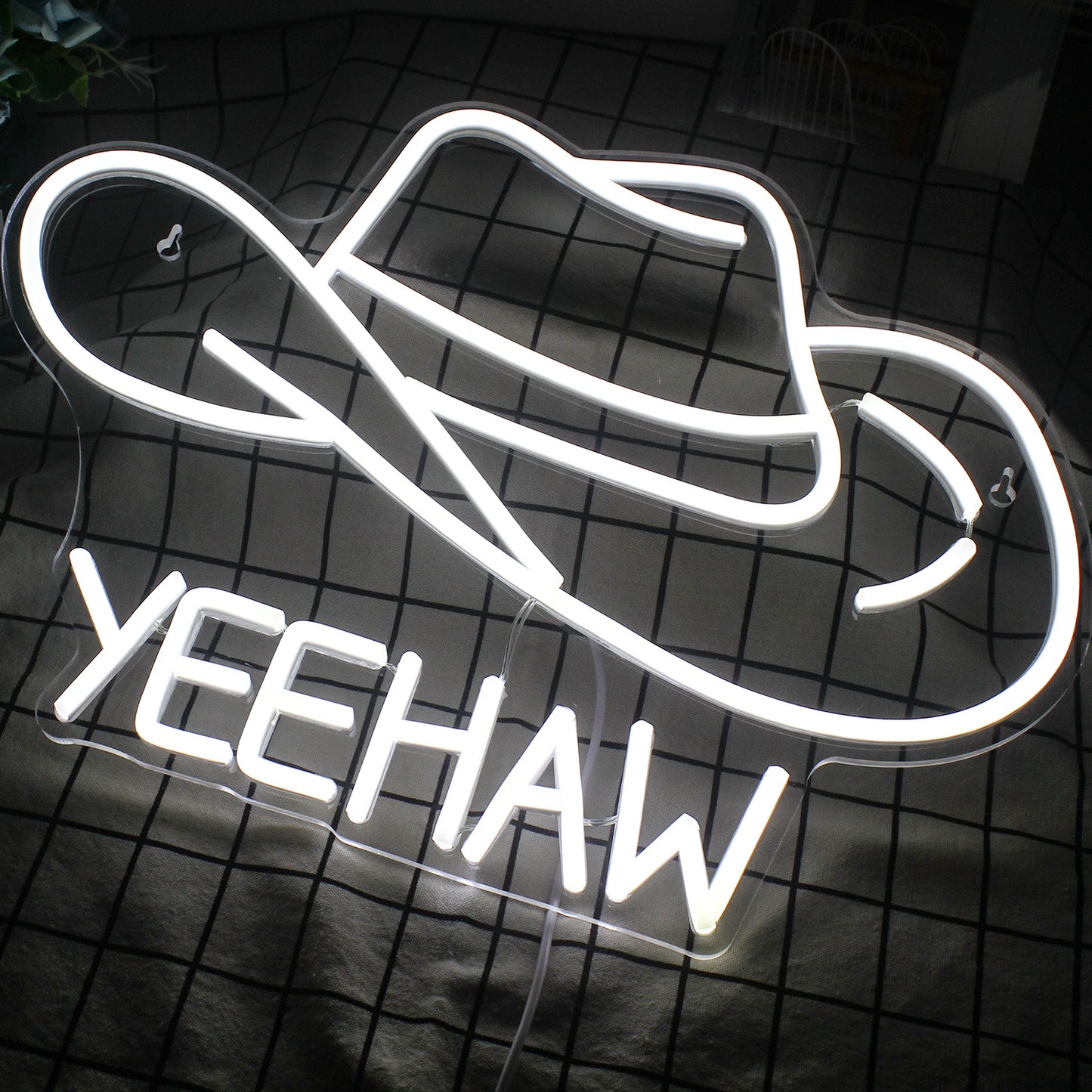 LED "Yeehaw" Hat Illuminated Atmosphere Decorative Light