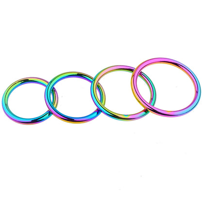 Men's Zinc Alloy Cock Colorful Horseshoe Ring