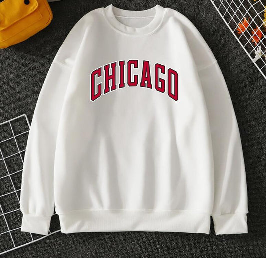 Sweat-shirt à manches longues et col ras du cou Chicago