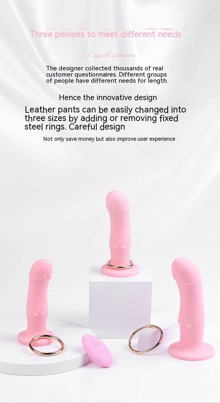 Wearable Simulation Dildo Leather Vibrating Underwear