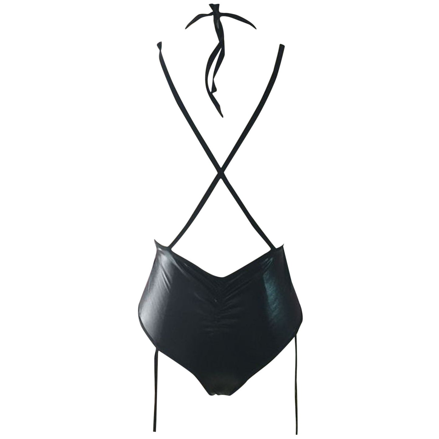 Patent Leather Cutout Crossback Bodysuit