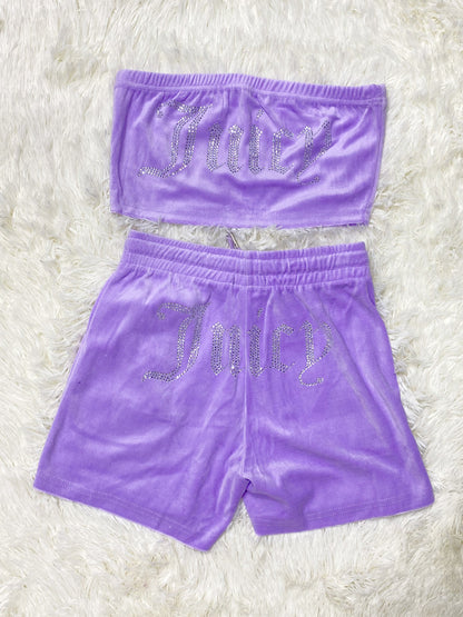 Rhinestone Juicy Chest-Wrapped & Drawstring Pocket Shorts Huge Variety