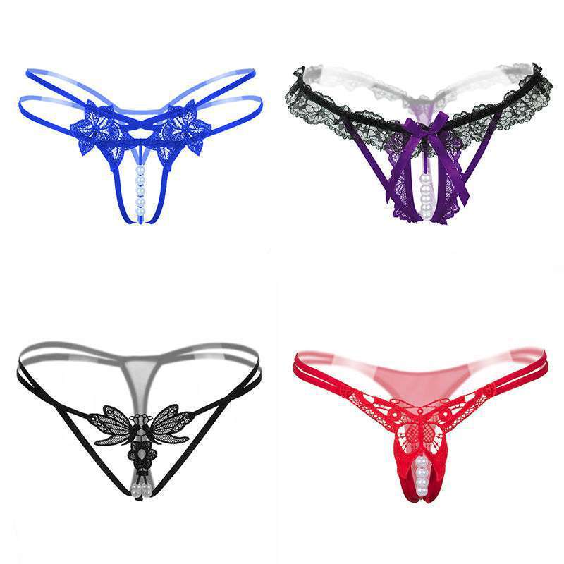 Embellished 4-Pack Thong Women's Cutout G-String Huge Variety