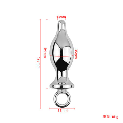 Metal Silver Lifting Ring Butt Plug Back Court Expansion