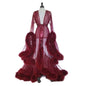 Luxurious Furry Feather Nightdress Long Skirt Robe