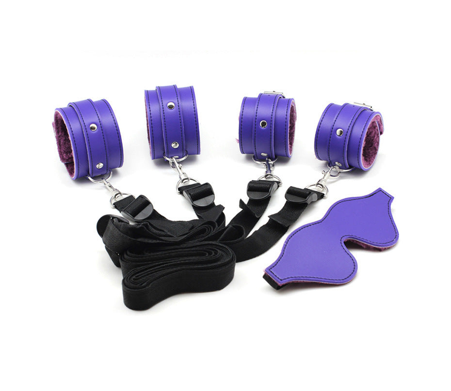 Bed Bondage Straps Leather Handcuffs Footcuff