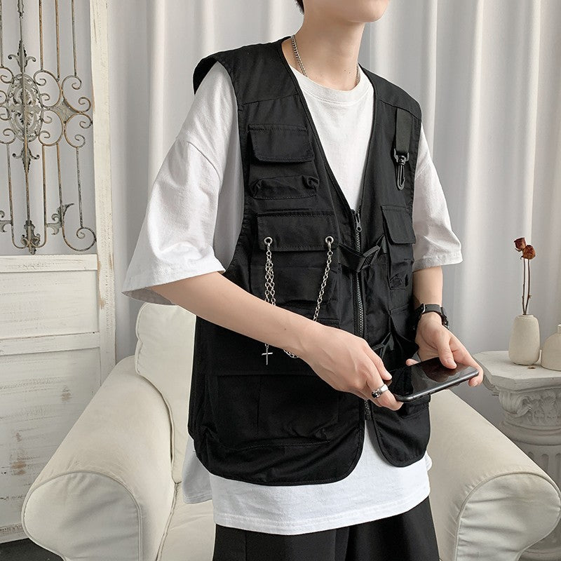 Sleeveless Wind Tactical Multi-Pocket Vest