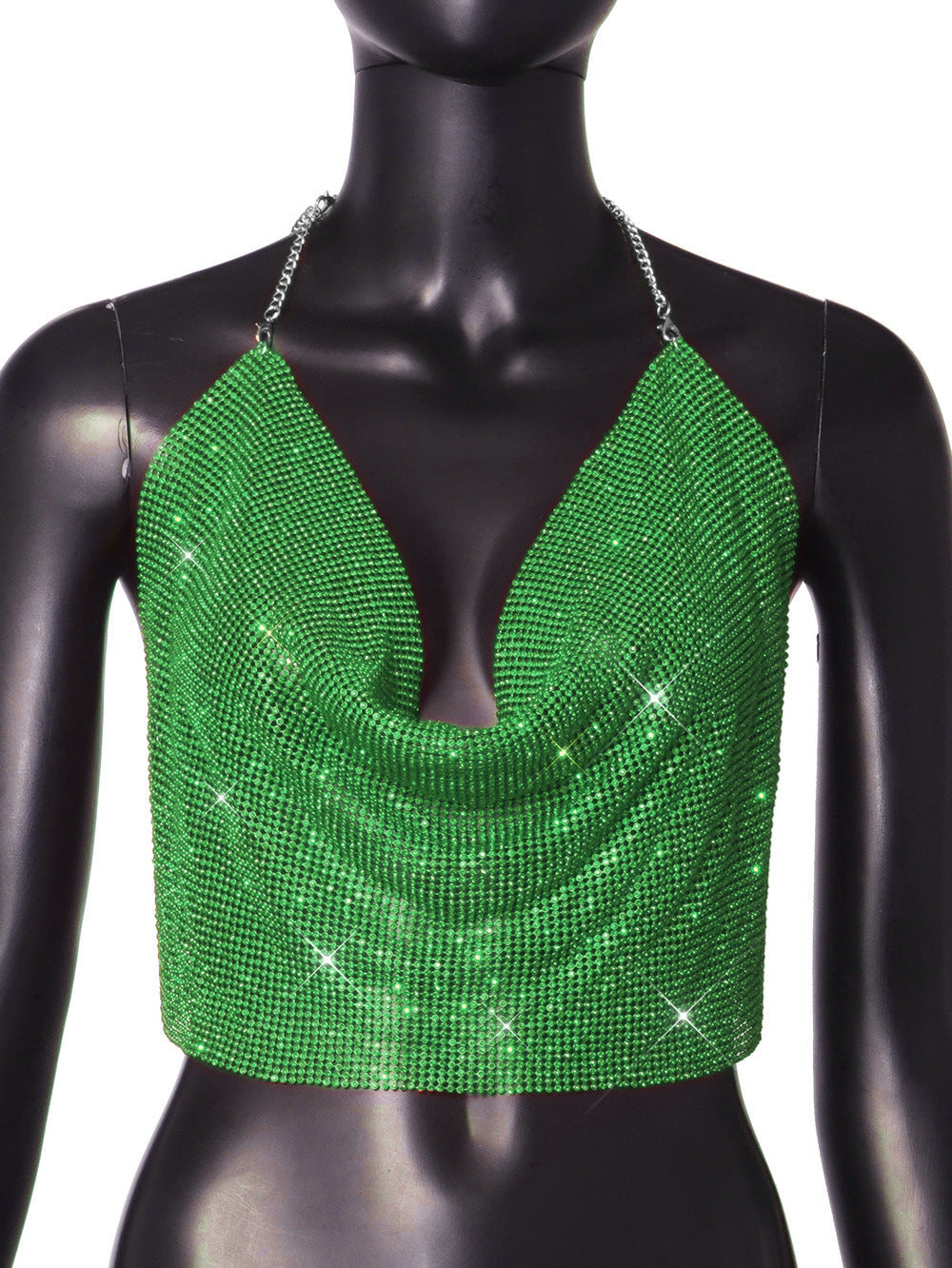 Diamond Rhinestones Chain Sling Cami Top