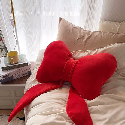 Red Green Gift Bow Pillow