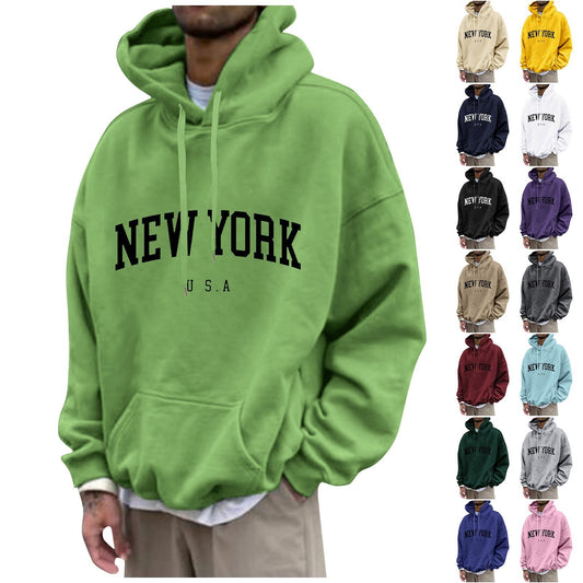 Sweat à capuche à manches longues et poche kangourou de New York, grande variété