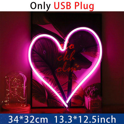 Love Heart Neon Acrylic Transparent LED Light