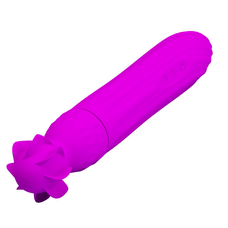 12 Vibrations Ribbed Silicone Rotary Rod