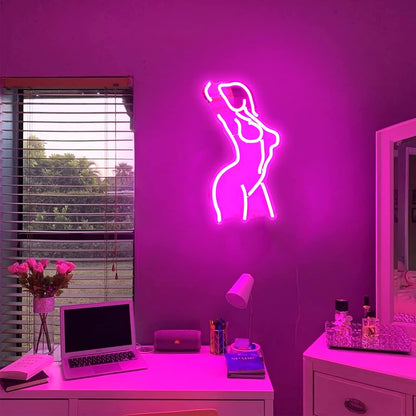 LED Back Neon Light Bar Seductive Glowing Woman Multiple Styles