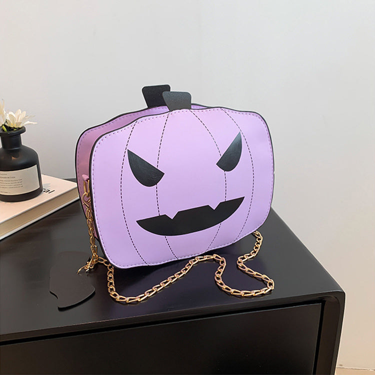 Pumpkin Crossbody Chain Shoulder Bag