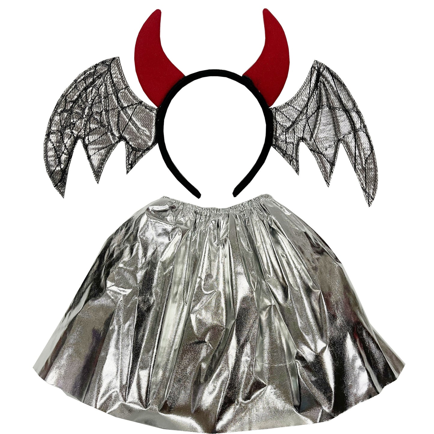 Halloween Props Red Devil Wings Headband Skirt Option