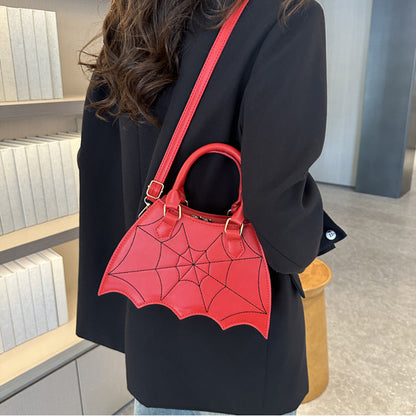 Spider Web Saddle Crossbody Shoulder Bag With Handle