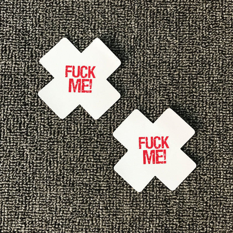 "FUCK ME!" Cross-Shaped Nipple Cover Petals