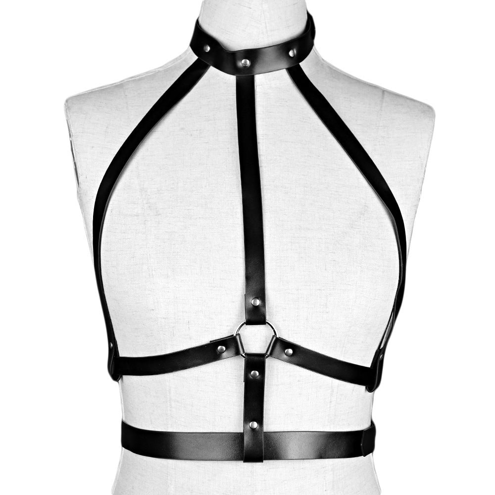 European And American Gothic Women's Leather Bondage Corset Straps