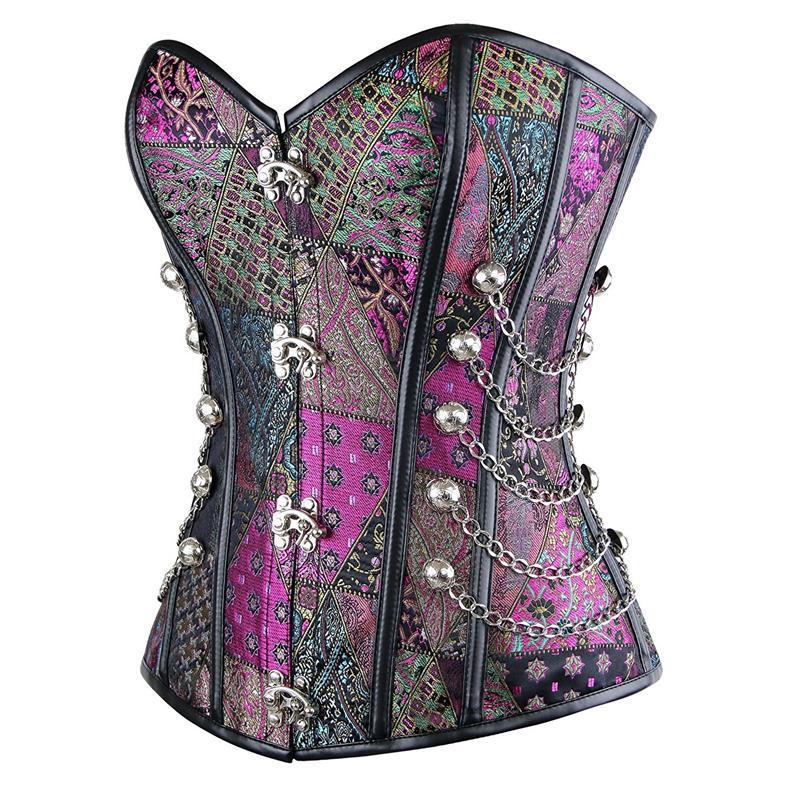 Eccentric Steel Rib Punk Faux Leather Corset