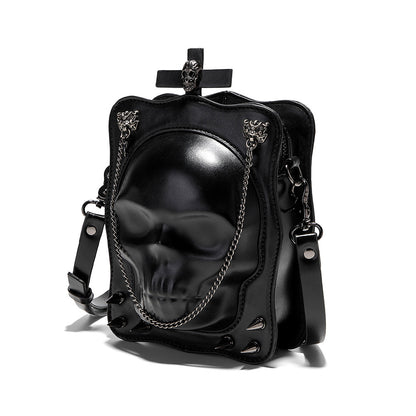 Gothic Dark Skull Crossbody Mini Square Chain Messenger Bag