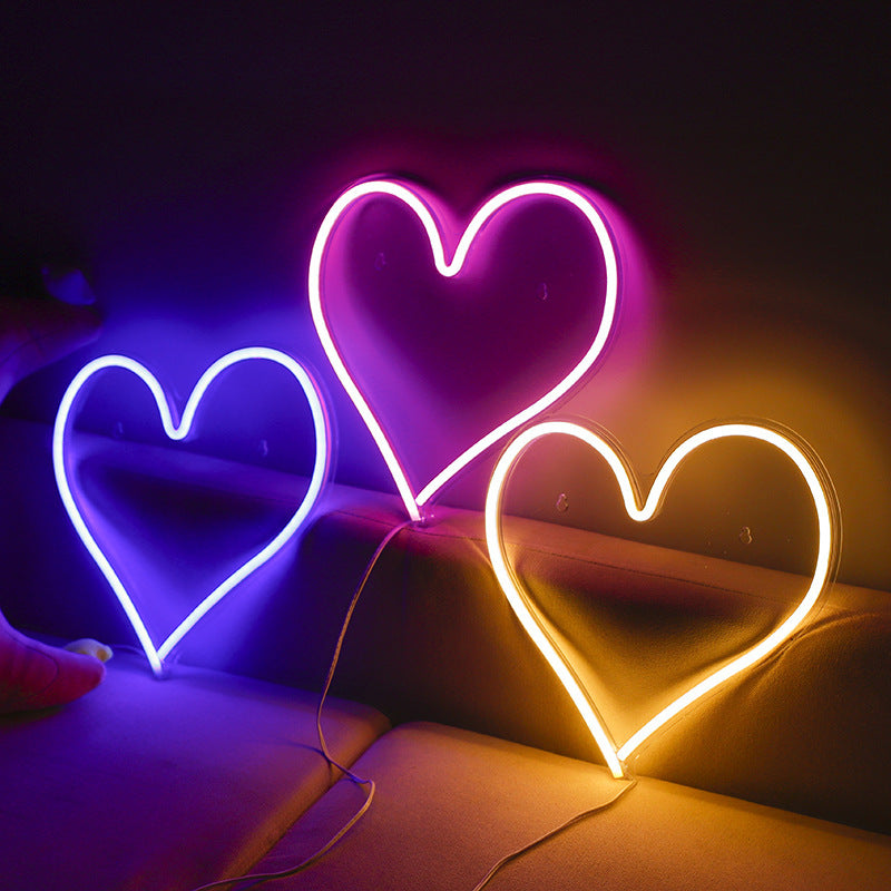 Love Heart Neon Acrylic Transparent LED Light