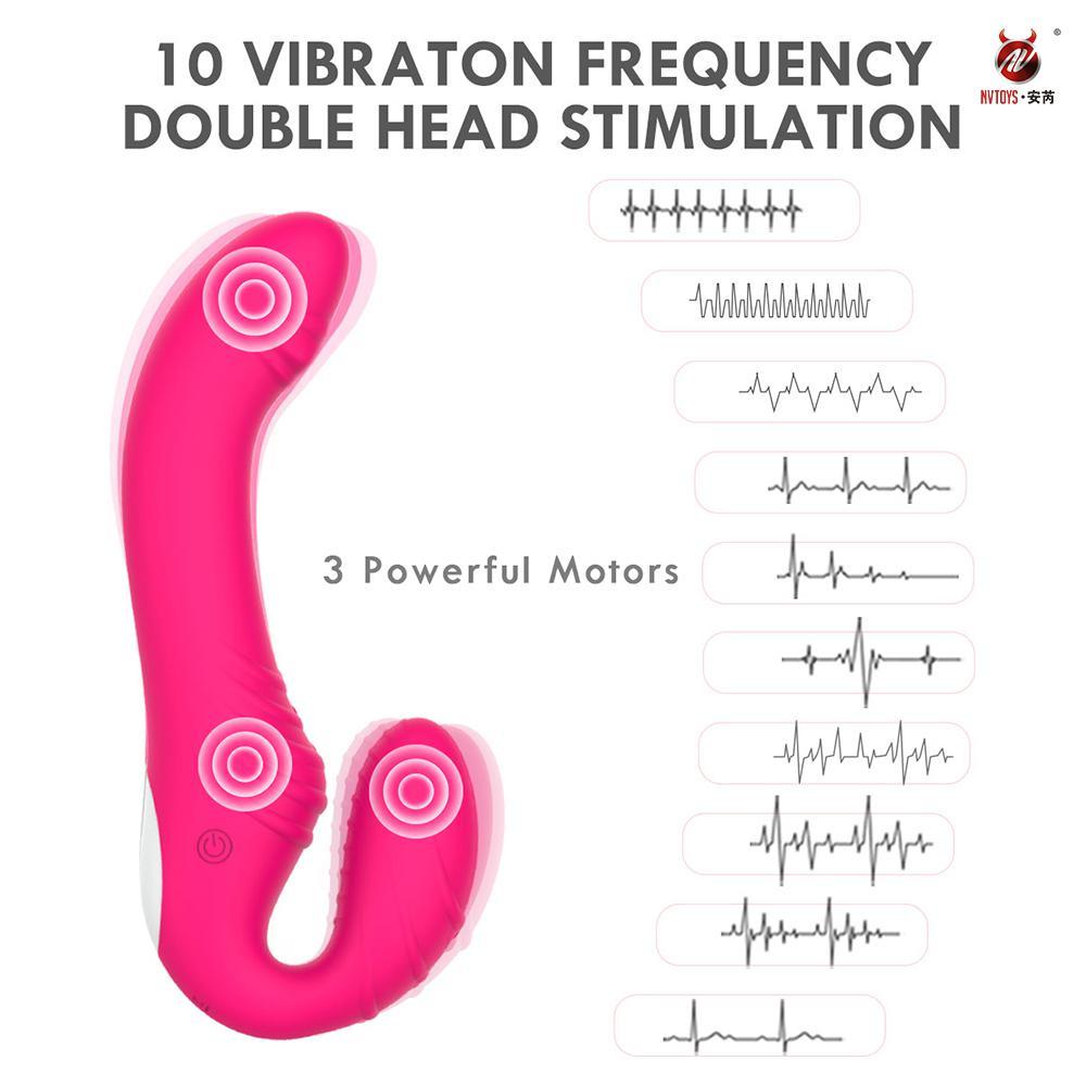 10 Vibration Frequency Remote Control Double Head