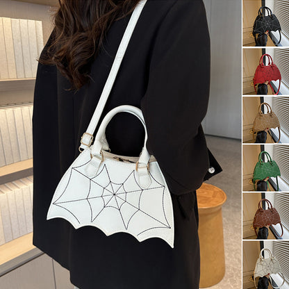 Spider Web Saddle Crossbody Shoulder Bag With Handle