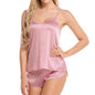 V-Neck Silk Top & Shorts Set Huge Variety