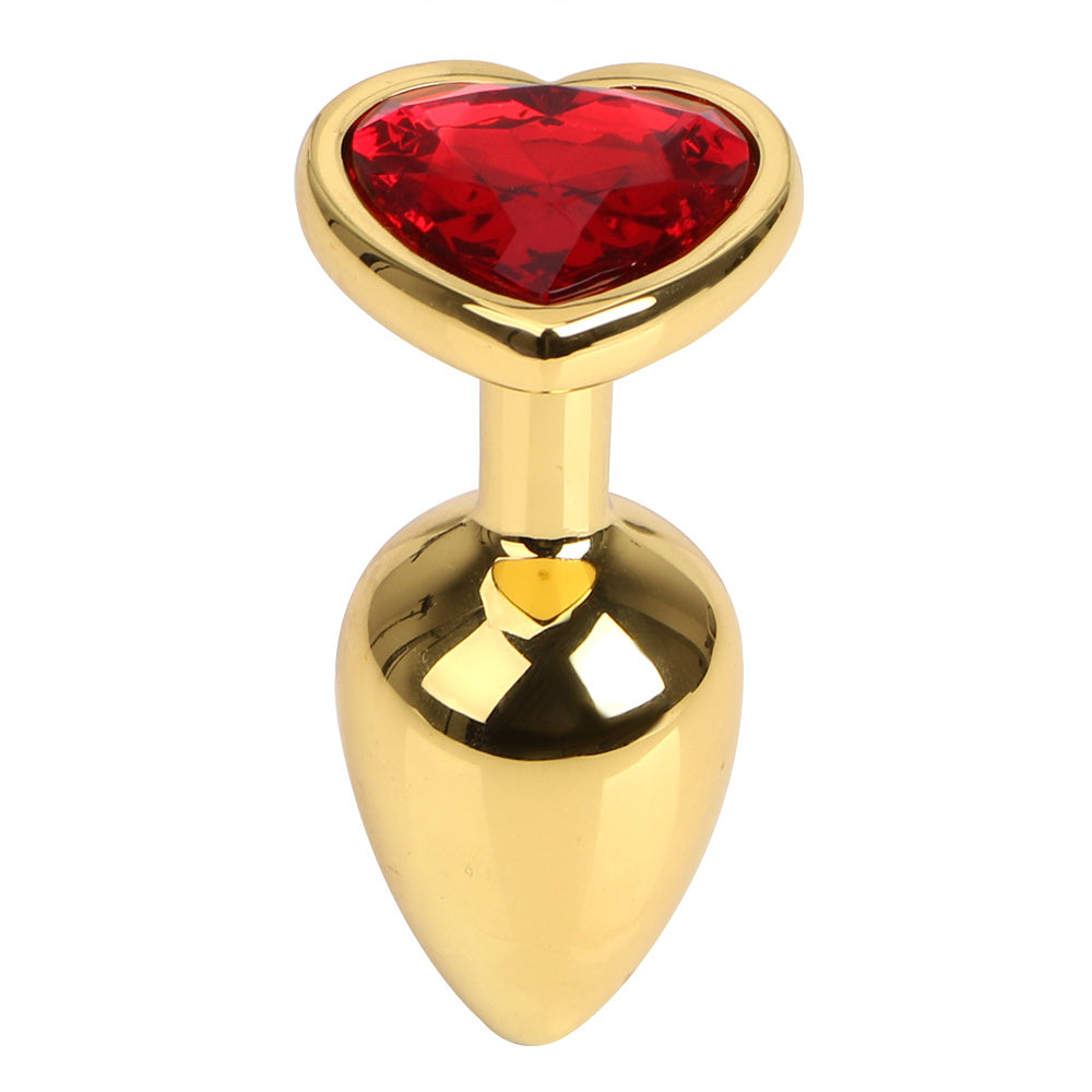 Love Heart Diamond Gold Butt Plug