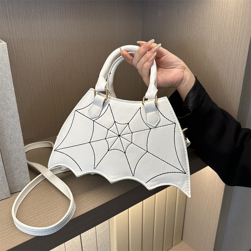 Spider Web Saddle Crossbody Shoulder Bag With Handle