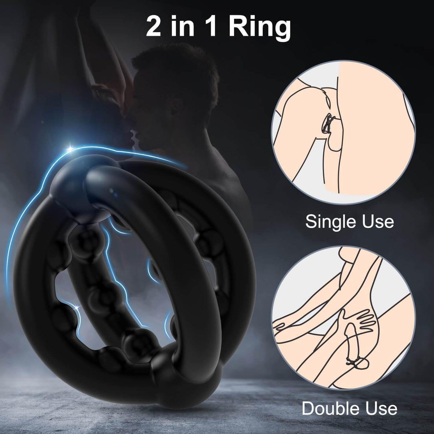 2 In 1 Silicone Ring Men's Physical Supplies