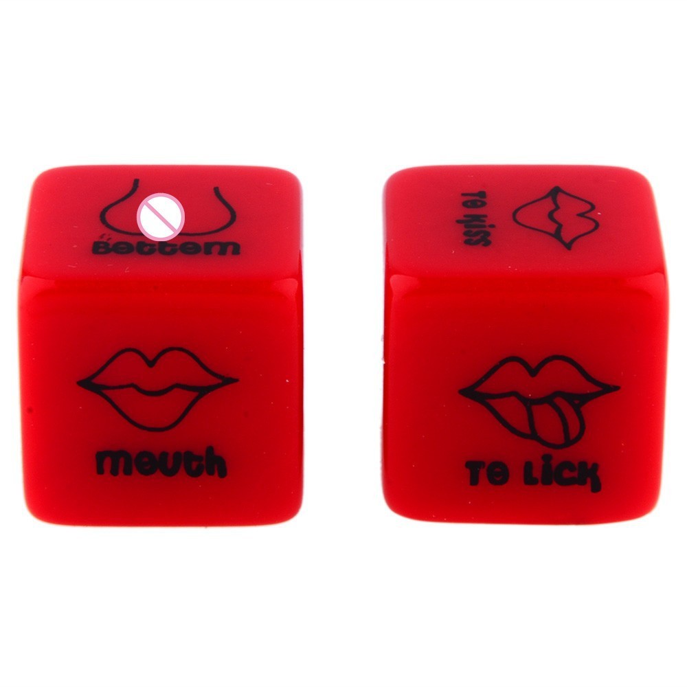 Red English Couple Action Dice