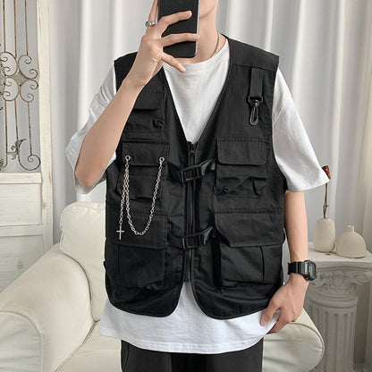 Sleeveless Wind Tactical Multi-Pocket Vest