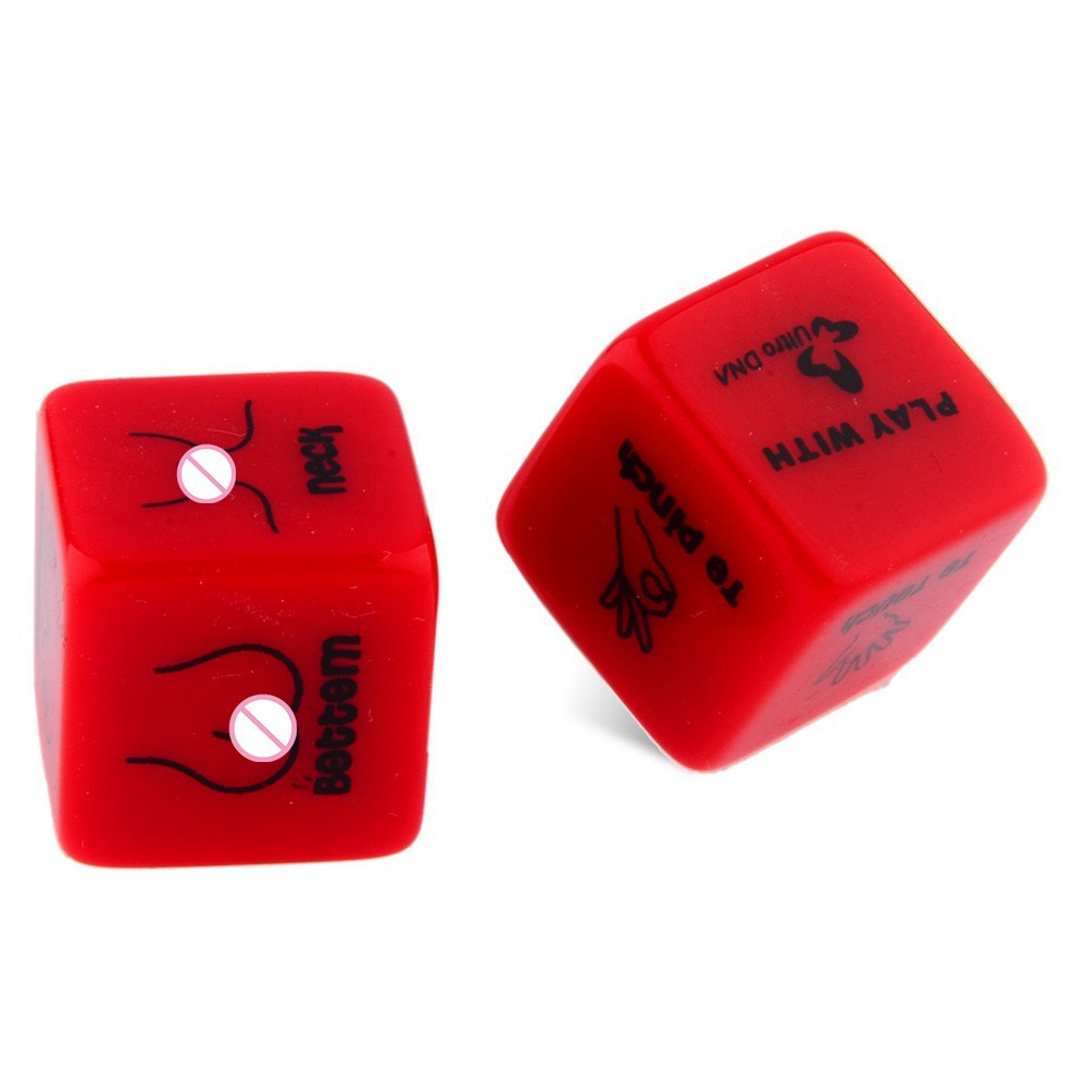 Red English Couple Action Dice