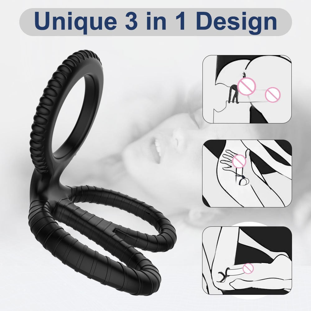 3 In 1 Scissors Personalized Men's Silicone Ring